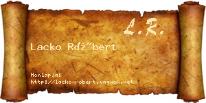 Lacko Róbert névjegykártya